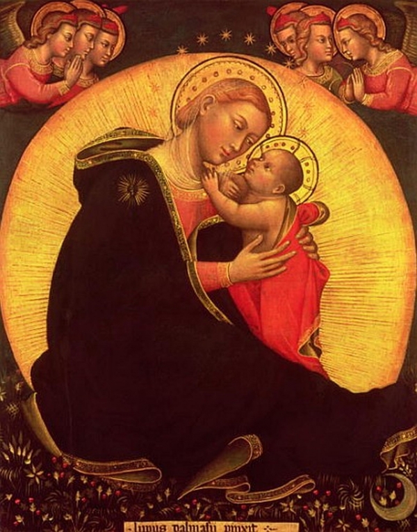 LIPPO DI DALMASIO: Madonna in umiltà - 1580 - affresco trasportato su tela - Bologna, Chiesa S. Maria della Misericordia